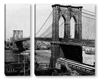 Модульная картина Бруклинский мост в Нью-Йорке,1903