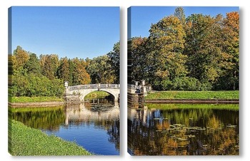 Модульная картина Висконтиев мост в Павловском парке.