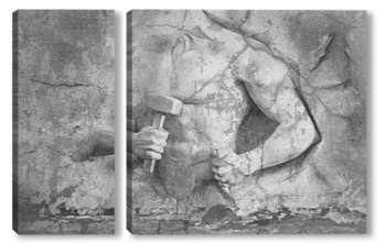 Модульная картина Атлетический человек из камня