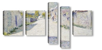 Модульная картина Живерни: Дорога с видом на запад в сторону церкви.
