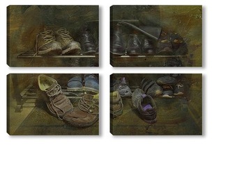 Модульная картина Композиция из обуви.