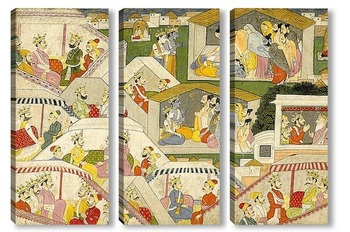 Модульная картина Эпизод из Махабхарата, 1820