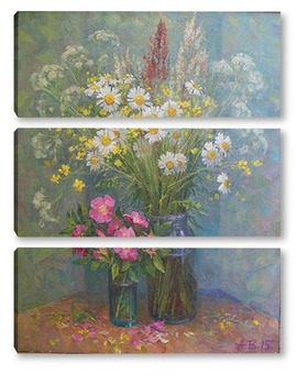 Модульная картина Цветы полевые