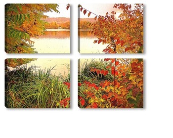Модульная картина Осенняя вода