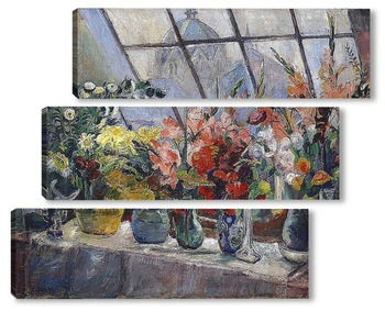 Модульная картина Натюрморт с цветами у окна студии, 1917