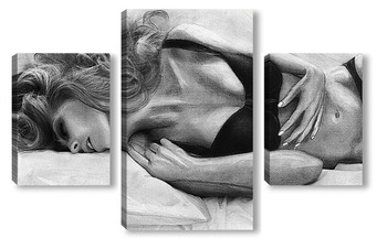 Модульная картина Портрет женщины в постели