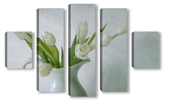Модульная картина Белые тюльпаны 