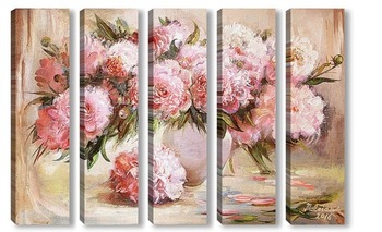 Модульная картина Пионы