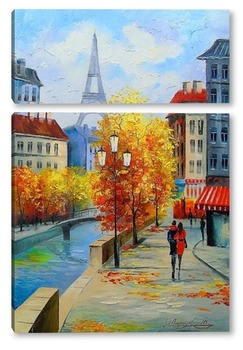 Модульная картина Осень в Париже
