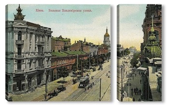 Модульная картина Большая Владимирская улица. Старинная фотография