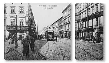 Модульная картина Трамвай на улице Варшавы.
