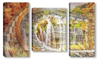 Модульная картина Осенние водопады