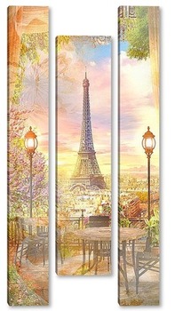 Модульная картина Романтический Париж