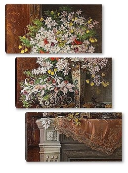 Модульная картина Натюрморт с вазами и цветами