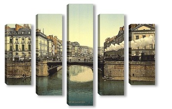  Нотр-Дам и Сент-Майкл мост, Париж, Франция.1890-1900 гг