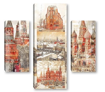 Модульная картина Пейзажи Москвы