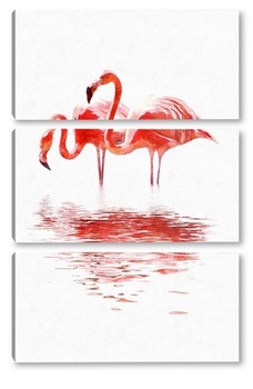 Модульная картина Пара фламинго