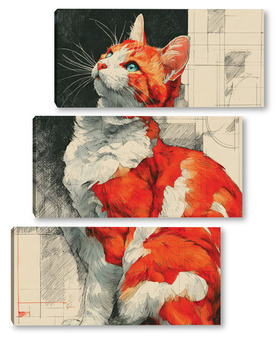 Модульная картина Рыжий кот
