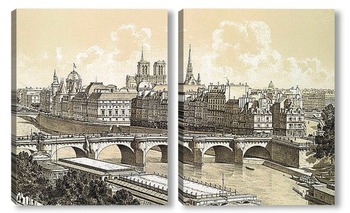 Модульная картина Город и Новый мост