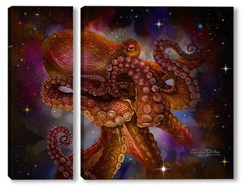Модульная картина осьминог и звезды