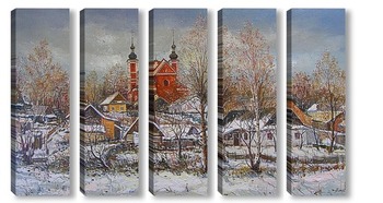 Модульная картина Дубровица зимой.