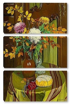 Модульная картина Хризантемы и осенние листья. 1922