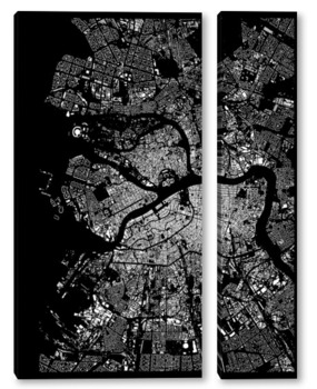 Модульная картина Постер карта Санкт-Петербурга