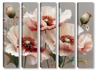 Модульная картина Розовые маки