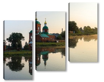  The temple of Nicholas the Wonderworker on the bank of the river.	