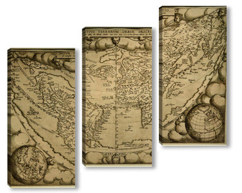 Модульная картина Карта мира 18 века