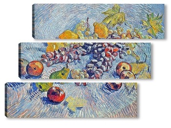 Модульная картина Виноград, лимоны, груши и яблоки