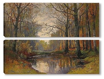 Модульная картина Осенний пейзаж леса