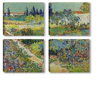 Модульная картина Сад с цветами