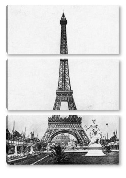 Модульная картина Вид на Эйфелеву башню с территории выставки 