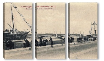 Модульная картина Английская набережная и Николаевский мост 1903
