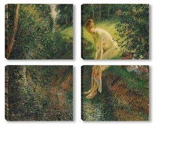 Модульная картина Купальщица в лесу