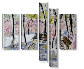 Модульная картина Весна. Царицыно. Оттепель