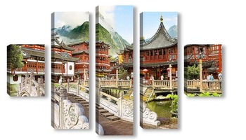 Модульная картина Китайский сад