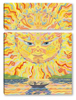 Модульная картина Солнце и гребцы