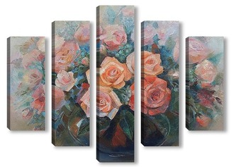 Модульная картина Букет шикарных роз