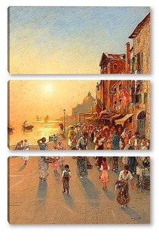 Модульная картина Ночной вид на Венецию