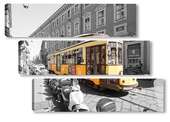 Модульная картина Трамвай в Милане