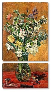 Модульная картина Цветочный натюрморт с весенними цветами