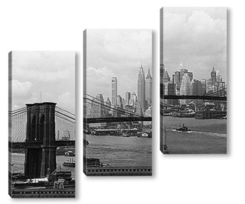 Модульная картина Вид Манхэттена и Бруклинского моста