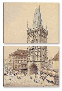 Модульная картина Пороховая башня в Праге