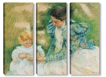 Модульная картина Мама играющая со своим ребенком, 1897