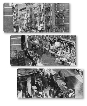 Модульная картина Уличная сцена в нижнем Ист-Сайде,1910г.
