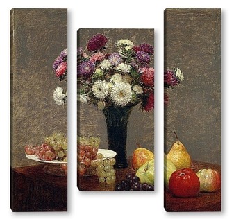  Натюрморт с графином, цветы и плоды
