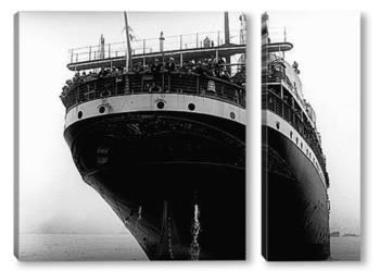 Модульная картина Эмигранты на корме парохода <Бремен>.