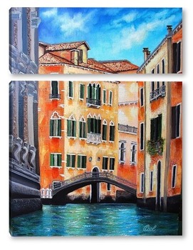 Модульная картина Картина маслом. Венеция. Холст 40х50.